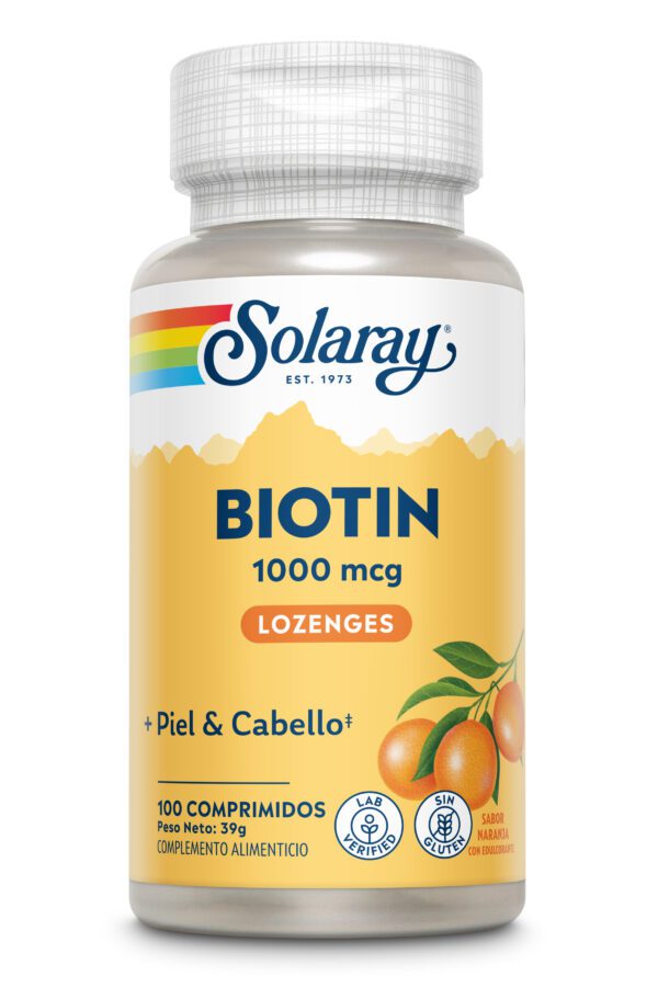 Biotin 1000 mcg - 100 comprimidos sublinguales (Solaray)