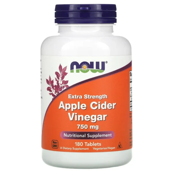 Apple cider vinegar 750 mg - 180 tablets (Now Food)