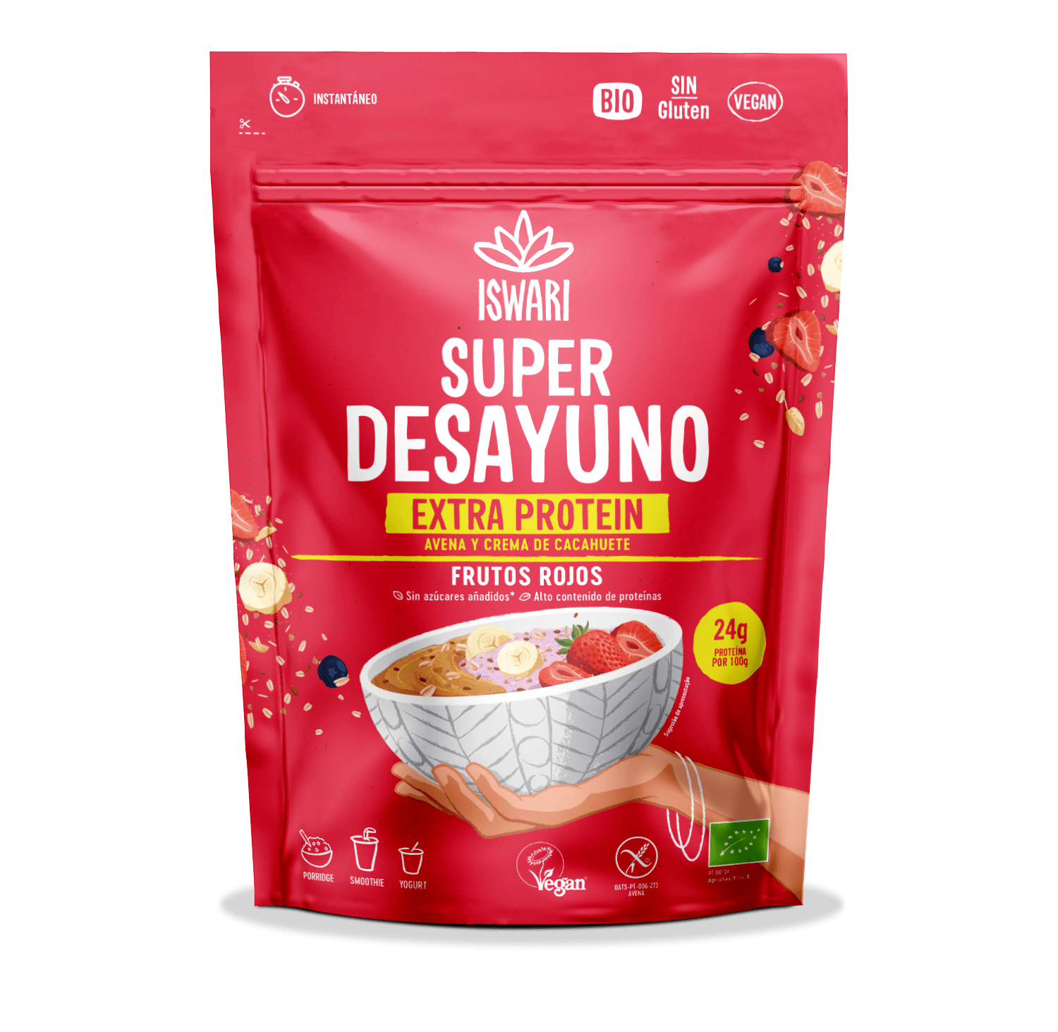 Super Desayuno Extra Protein - Frutos Rojos 360g (Iswari)
